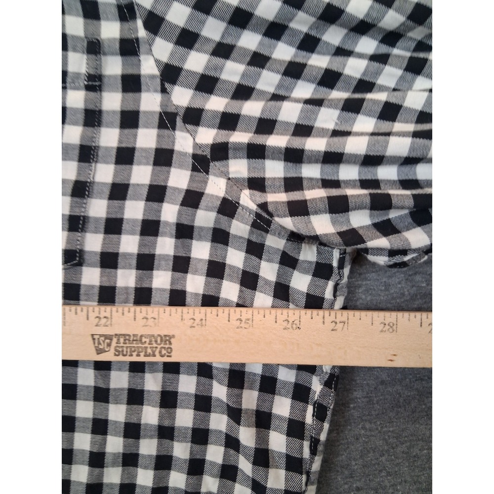 Lands End Mens Shirt 2XL XXL Black‎ White Gingham Check Plaid Button Down Soft - Picture 4 of 7
